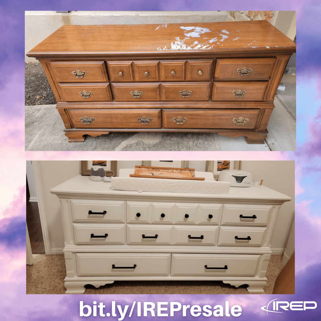IREP resale refurbished item dresser turned into a changing table