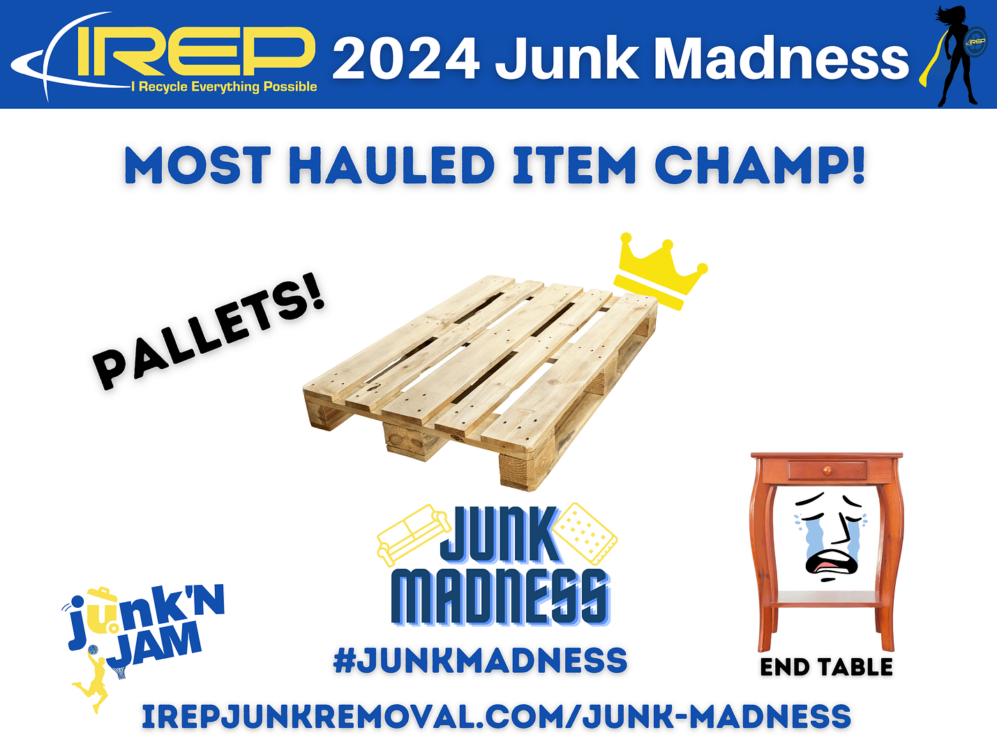 Junk Madness 2024 for junk removal fun along with March Madness basketball brackets