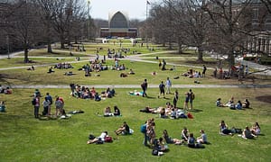 college campus lawn social