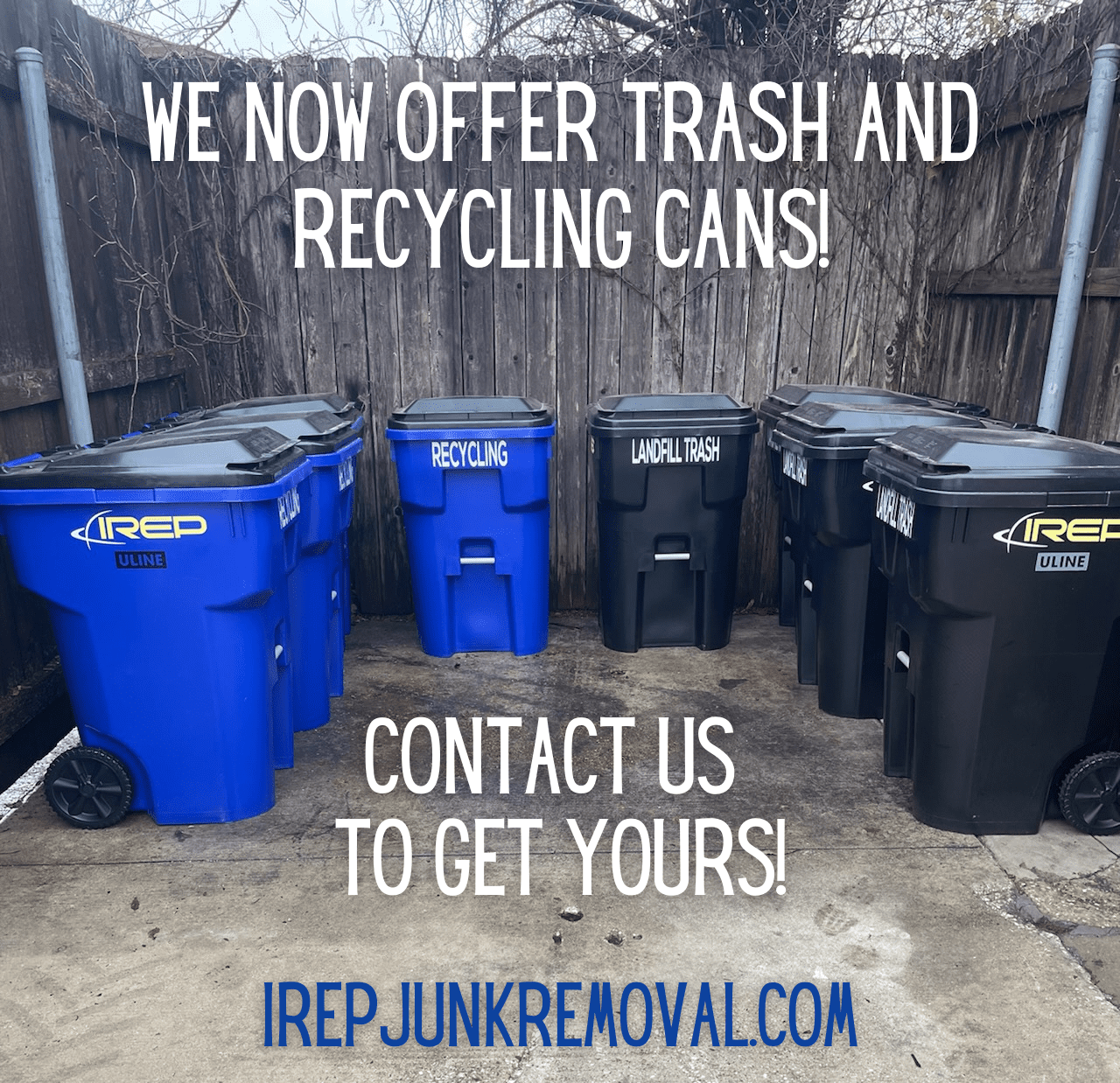95-gallon trash and recycling bins for regular pick up in Austin